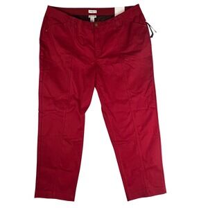 Catherines 22W Comfort Waist Red Stretch‎ Pants Women's Relaxed Fit Plus